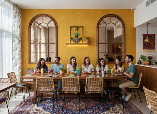 Handcrafted Metallic Tribal Musician Wall Hanging