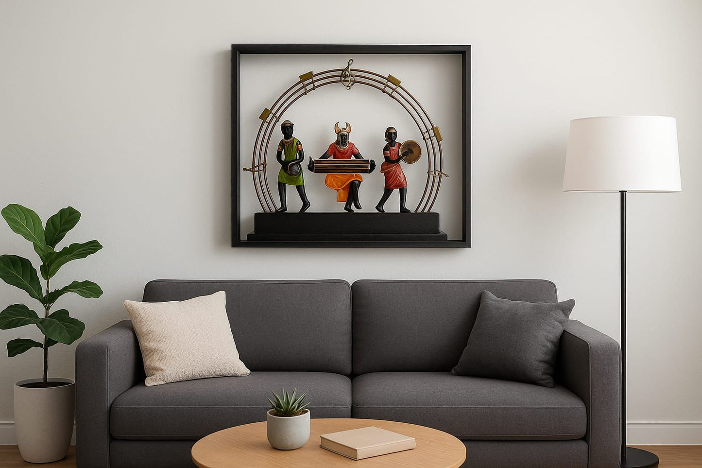 Handcrafted Bastar Tribal Musician Metal Art Showpiece