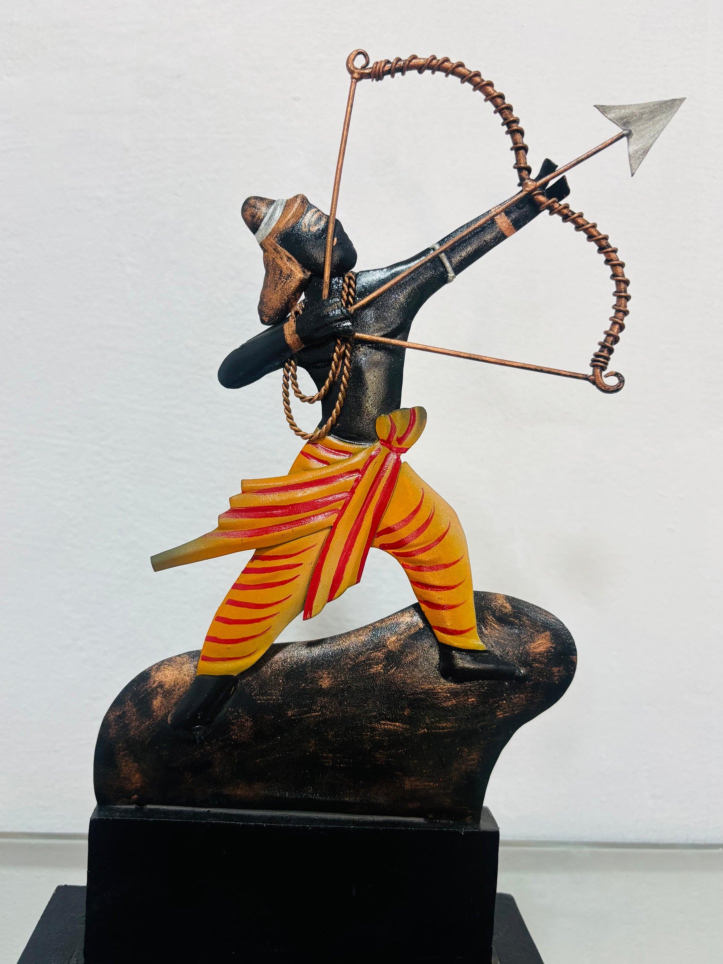 Handcrafted Metal Shree Ram Bow & Arrow Bastar Art