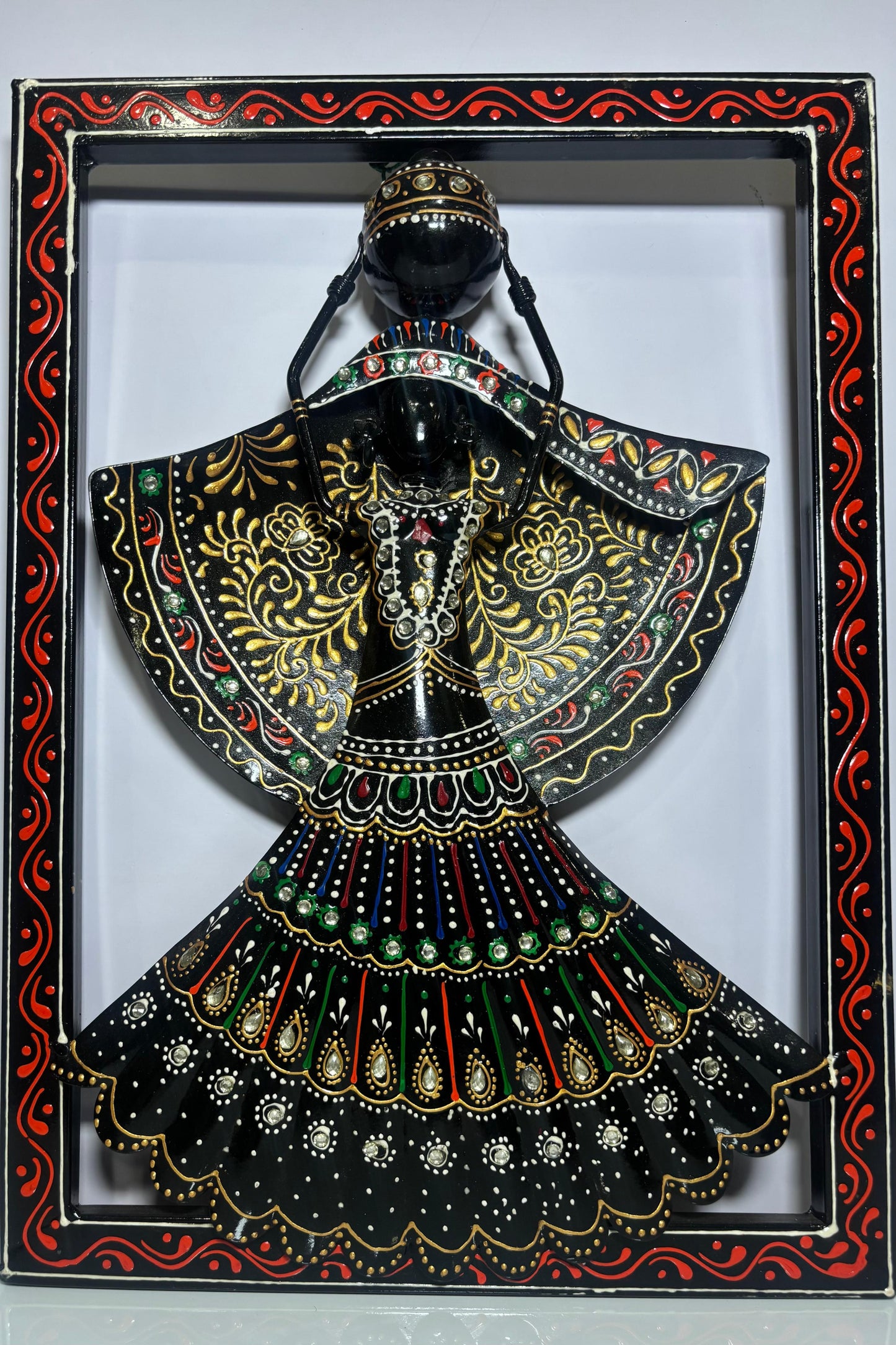 Handcrafted Metallic Folk Lady Wall Hanging Decor