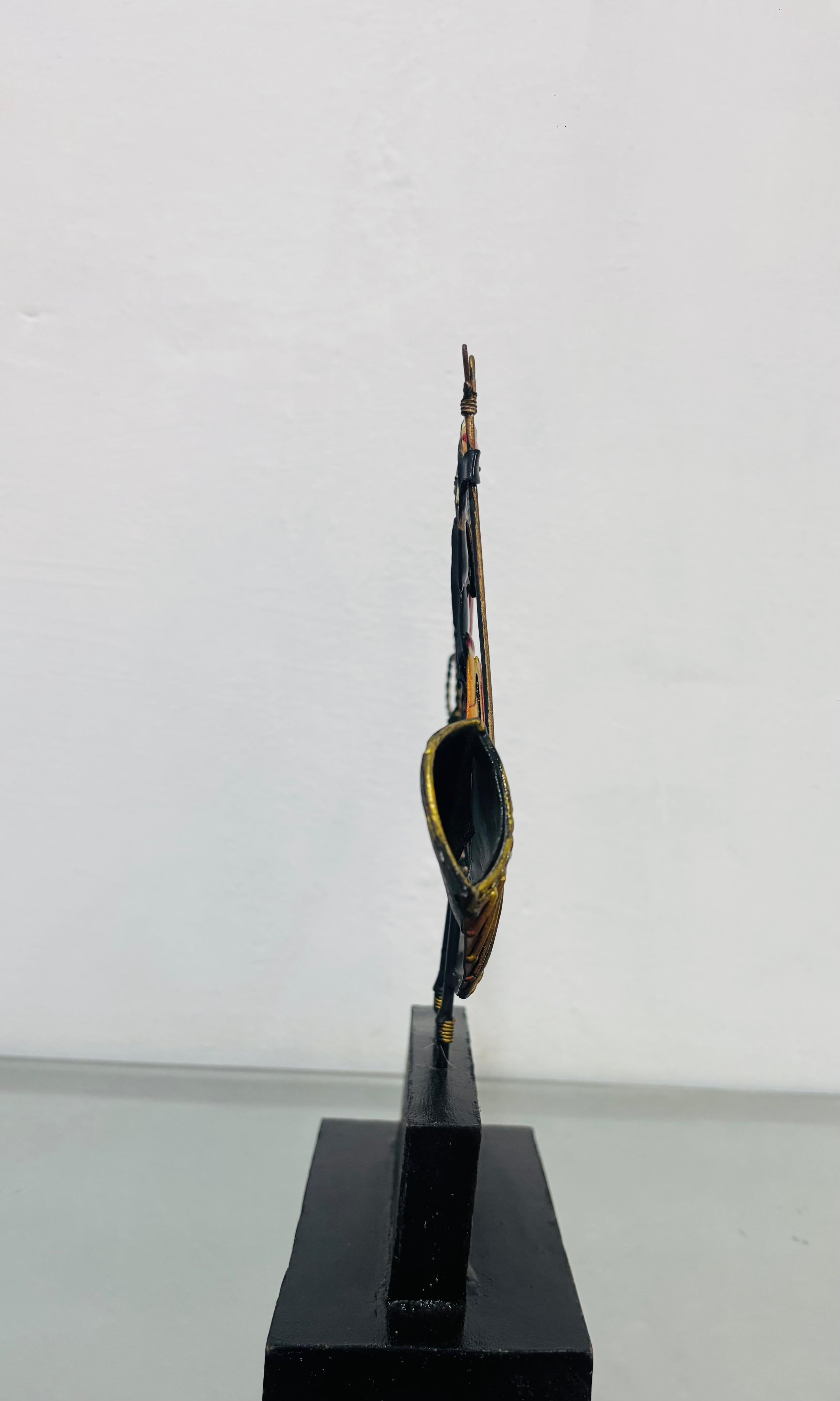 Bastar Tribal Boat Dance Metal Art Showpiece