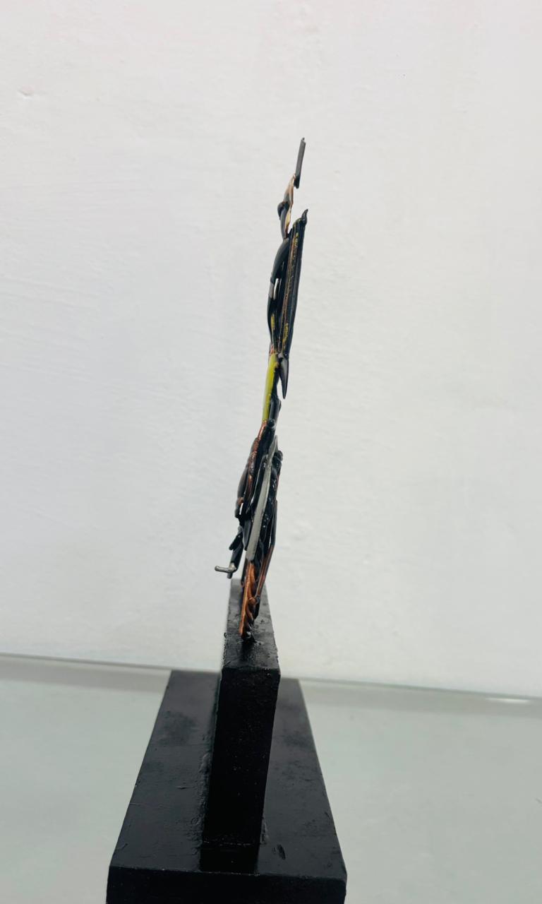 Handcrafted Bastar Tribal Metal Art – Tribal Man on Bicycle Showpiece