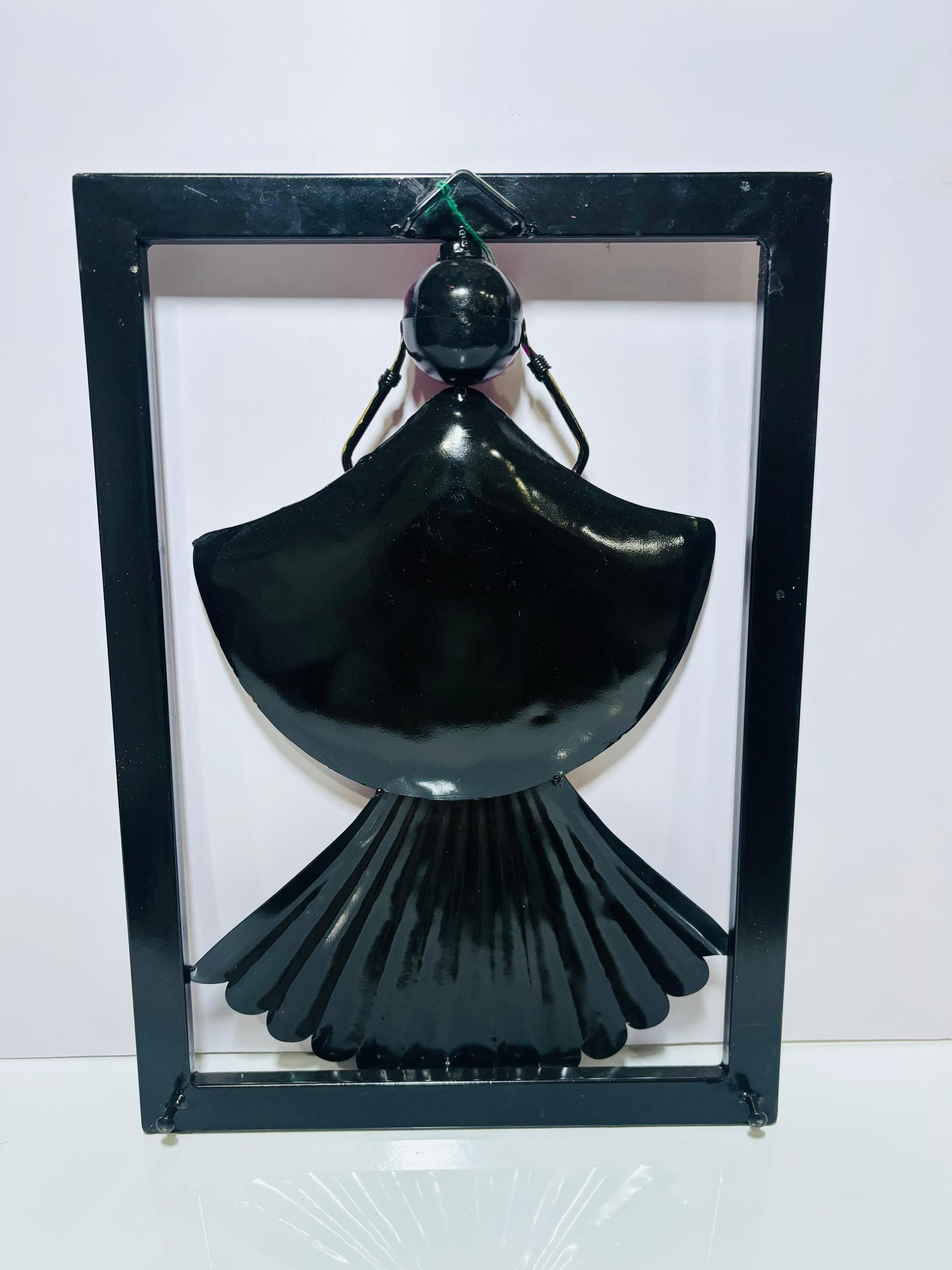 Handcrafted Metallic Folk Lady Wall Hanging Decor