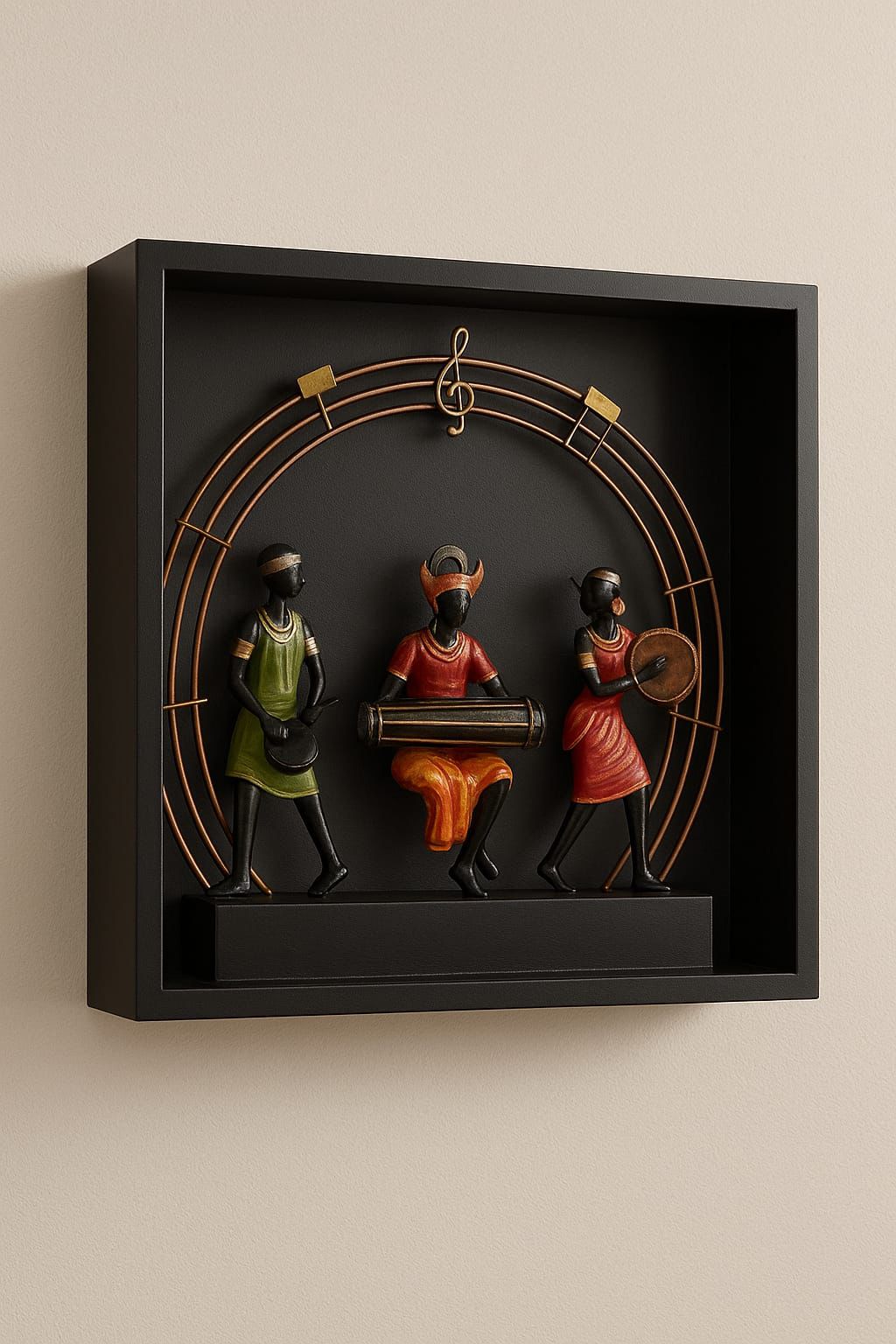 Handcrafted Bastar Tribal Musician Metal Art Showpiece