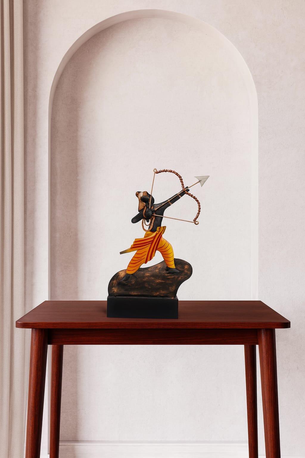 Handcrafted Metal Shree Ram Bow & Arrow Bastar Art