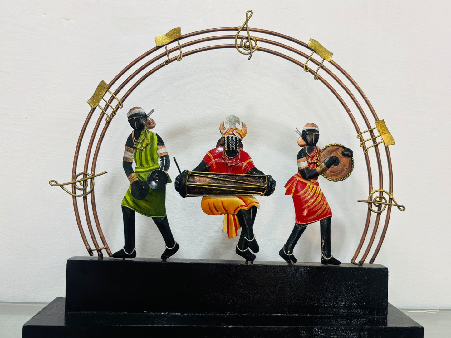 Handcrafted Bastar Tribal Musician Metal Art Showpiece