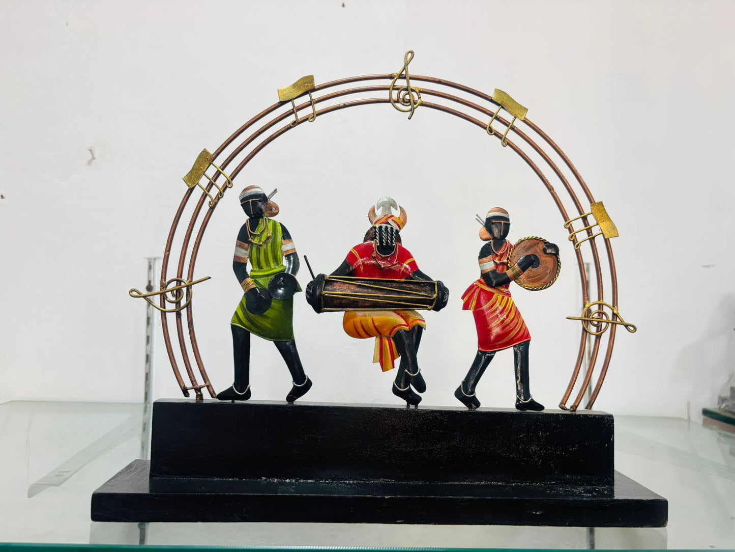 Handcrafted Bastar Tribal Musician Metal Art Showpiece